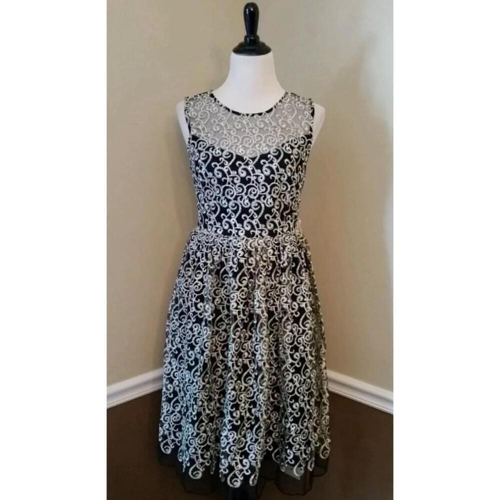Black Mesh Neckline Gold Embroidery Alythea ModCloth Cocktail Dress Whimsigoth
